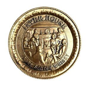 Inver House Rare Scotch Whisky Gold-Toned Decorative Tin Wall Plaque